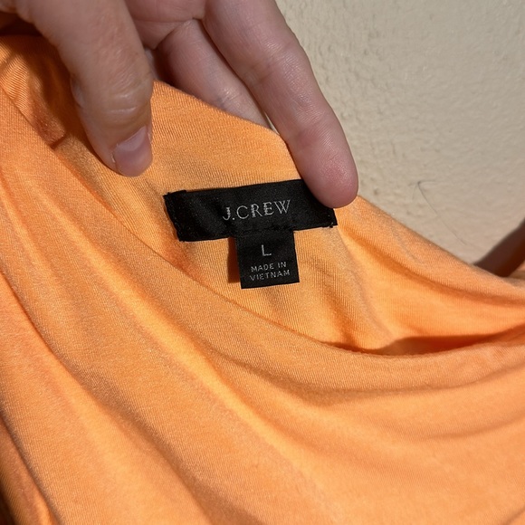 EUC J. Crew one-shoulder, double-knit cloth, melon colored cami top size large - Picture 2 of 4